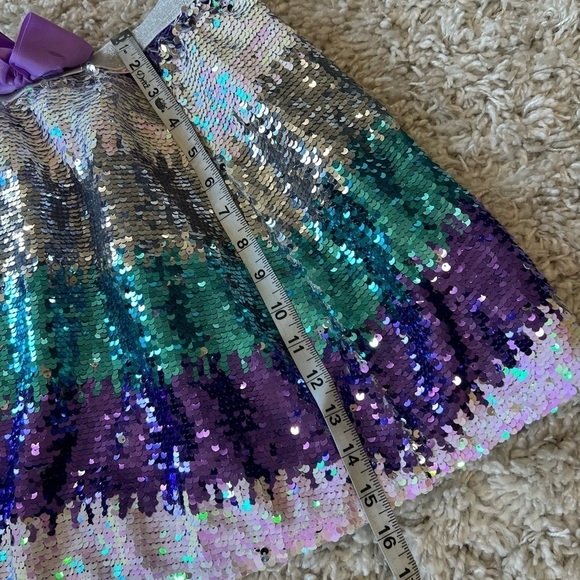 JoJo pink blue purple white sequin elastic waist girls skirt size large 10-12 - Picture 8 of 8